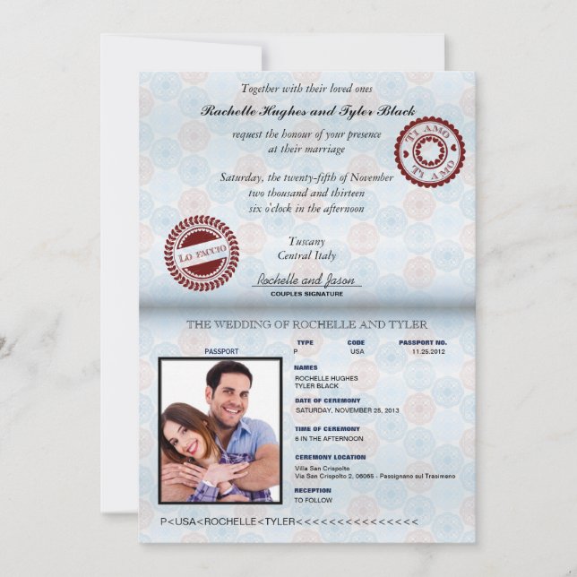 Italy Passport Wedding Invitation_custom unlocked Invitation (Front)
