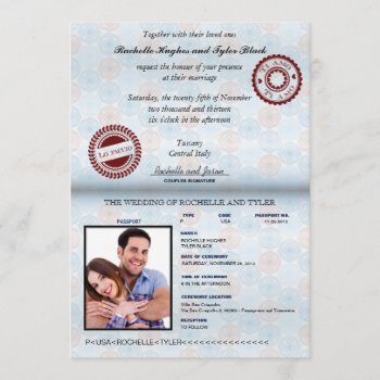 Italy Passport Wedding Invitation_custom Unlocked Invitation by Trifecta_Designs at Zazzle