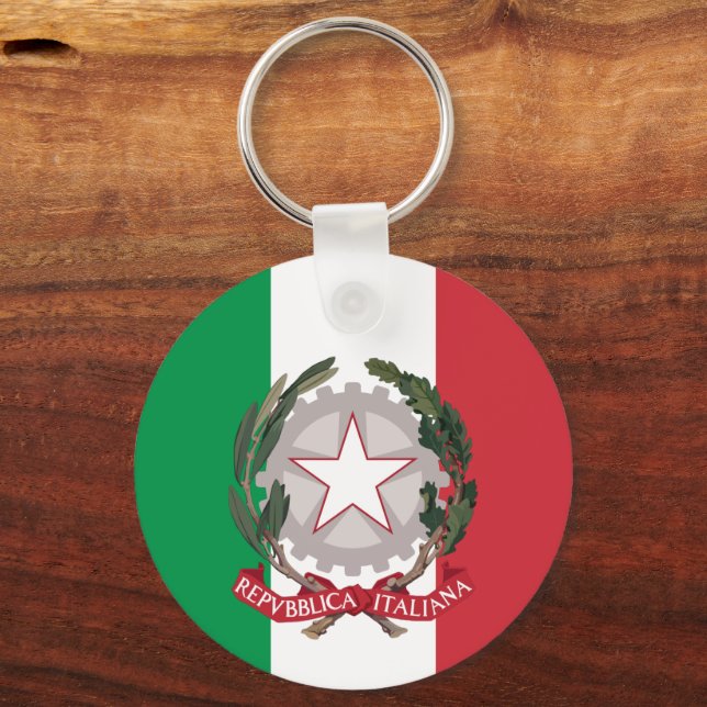Italy patriots & Italian Flag fashion / sports Keychain (Front)