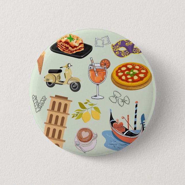 Italy Perfect Vacation Button (Front)