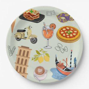  Italy Perfect Vacation Paper Plates