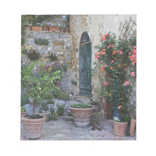 Italy Petroio Potted plants decorate a patio Notepad