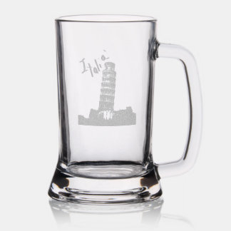 Italy Pisa Etched Beer Stein