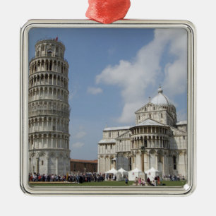 Italy, Pisa. Leaning Tower of Pisa and Metal Ornament