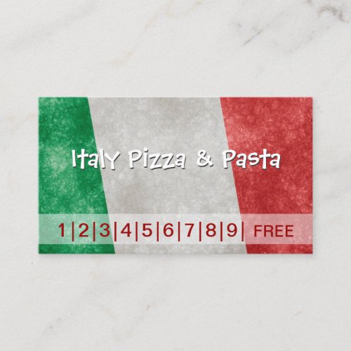 Italy Pizza  Pasta Business Loyalty Punch Card