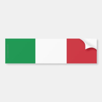 Italy Plain Flag Bumper Sticker by representshop at Zazzle