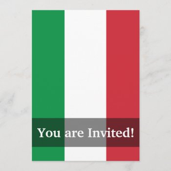 Italy Plain Flag Invitation by representshop at Zazzle