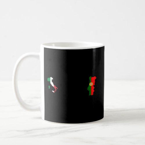 Italy Portugal Flag Italian Portuguese Heartbeat Coffee Mug
