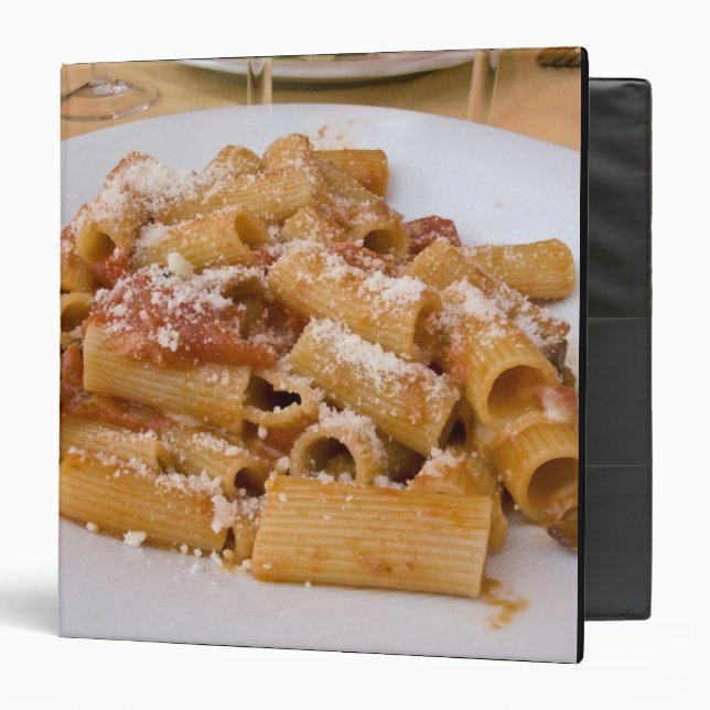 Italy, Positano. Display plate of rigatoni. Binder (Front/Inside)