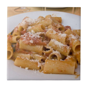 Italy, Positano. Display plate of rigatoni Tile