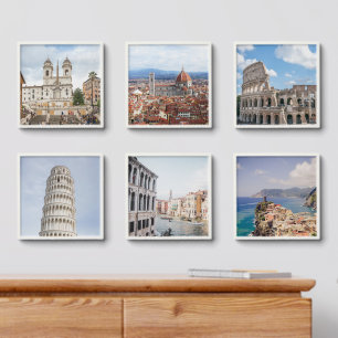 Italy Print Set of 6 Peel & Stick Photo Tile