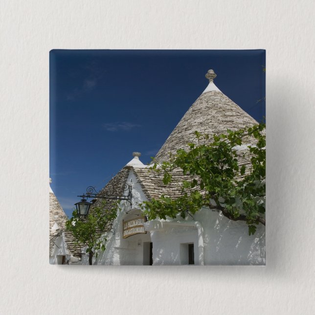 Italy, Puglia, Alberobello, Terra dei Trulli, 2 Pinback Button (Front)