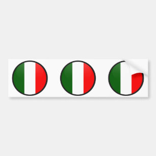 Italy quality Flag Circle Bumper Sticker