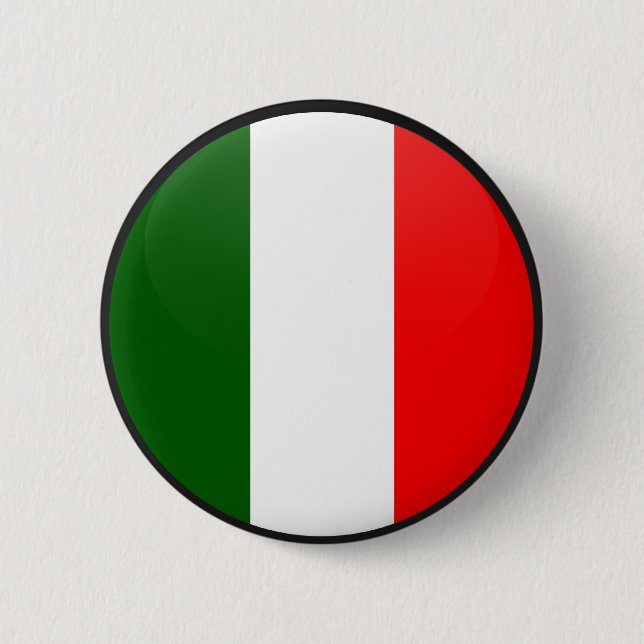 Italy quality Flag Circle Pinback Button (Front)
