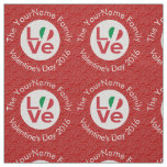 Italy Red LOVE Flag Personalized  Fabric