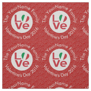 Italy Red LOVE Flag Personalized  Fabric
