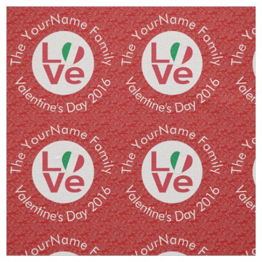 Italy Red LOVE Flag Personalized  Fabric