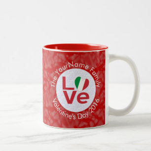 Italy Red LOVE Flag Personalized  Two-Tone Coffee Mug