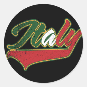 Italy Retro Classic Round Sticker