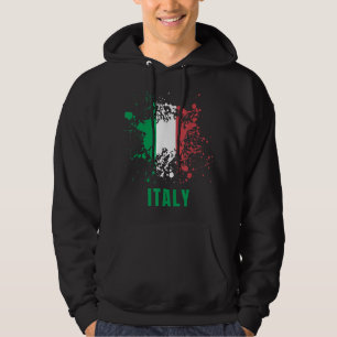 Italy Retro Vintage Watercolors Sport Italian Flag Hoodie