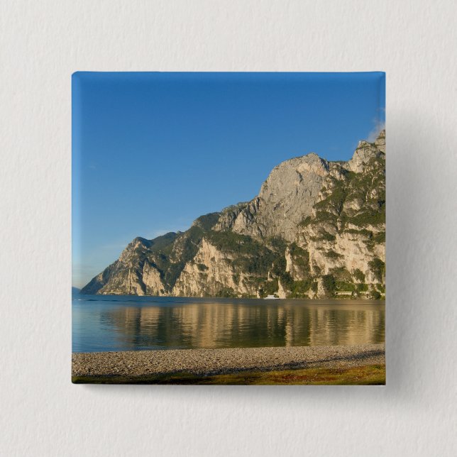Italy, Riva del Garda, Lake Garda, Mount Pinback Button (Front)