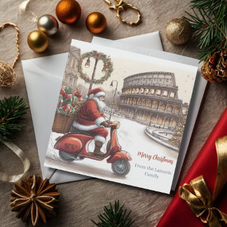 Italy Rome Christmas Watercolor Image Holiday Card