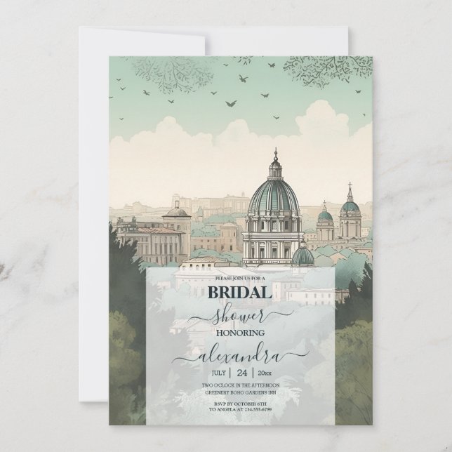 Italy Rome Destination Bridal Shower Invitation (Front)