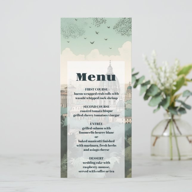 Italy Rome Destination Wedding Menu (Standing Front)