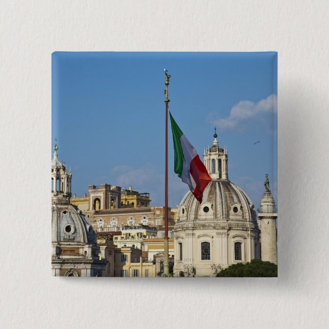 Italy, Rome. Italian flag Button (Front)