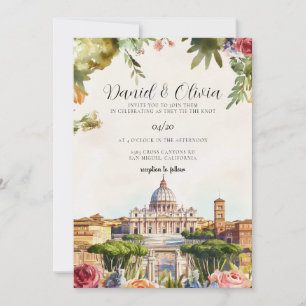 Italy Rome landscape Destination Wedding Invitation