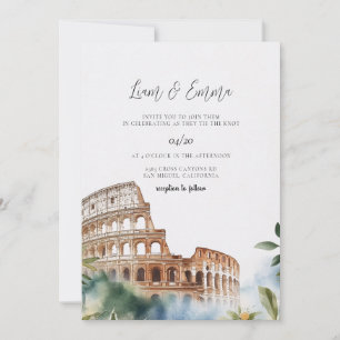 Italy Rome landscape Destination Wedding Invitation