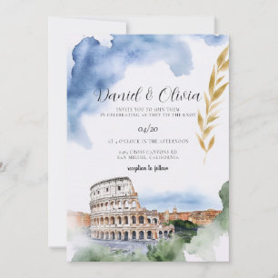 Italy Rome landscape Destination Wedding Invitation