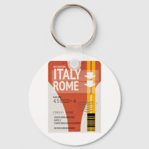 Italy Rome vacation ticket Keychain