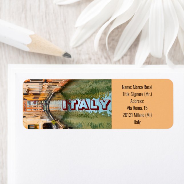 Italy Rome Venice Canals Buildings Picturesque Label (Insitu)