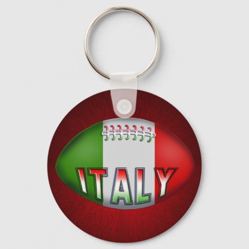 Italy Rugby Ball Keychain