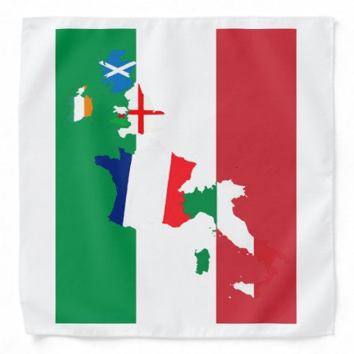 Italy Rugby Fan Bandiera dItalia Flag Design Bandana