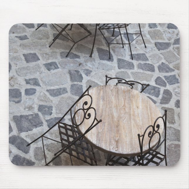 Italy, Sardinia, Castelsardo. Cafe tables. Mouse Pad (Front)