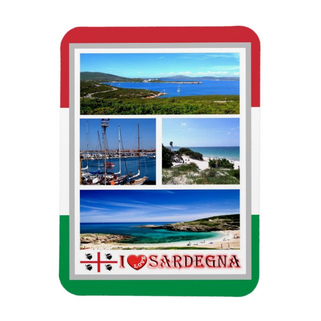 Italy - Sardinia - Mosaic - Magnet (Vertical)