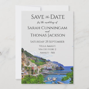 Italy Save the Date, Amalfi coast, italian wedding Invitation