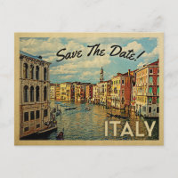 Italy Save The Date Vintage Venice Postcards