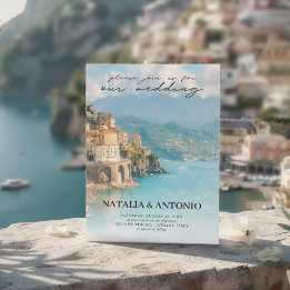 Italy Sea | Amalfi Coast Watercolor Wedding Invitation