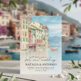 Italy Sea | Portofino Watercolor Wedding Invitation
