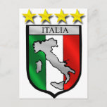 italy shield Italy flag italia map soccer lovers Postcard