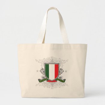 Italy Shield Large Tote Bag by brev87 at Zazzle