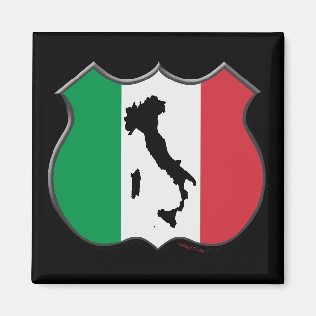 Italy Shield Map Magnet (Front)
