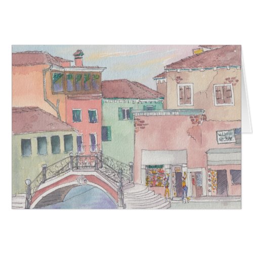 ItalyShopping Watercolor Sketch Greeting Card