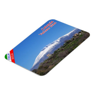 Italy - Sicily - Catania - Etna with Snow - Magnet