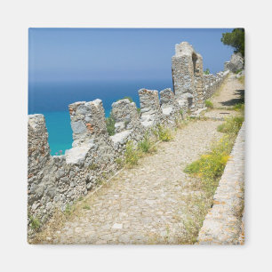 Italy, Sicily, Cefalu, Cliffside Walkway, La Magnet