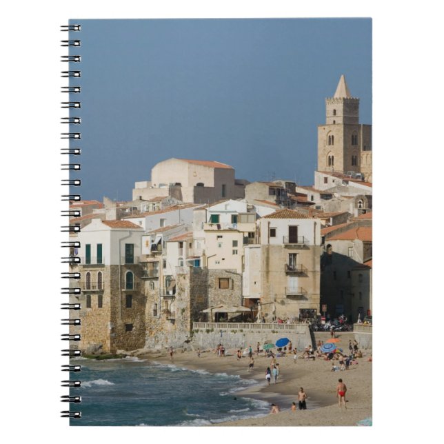 Italy, Sicily, Cefalu, Town View with Duomo from Notebook (Front)