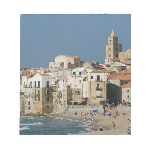 Italy Sicily Cefalu Town View with Duomo from Notepad